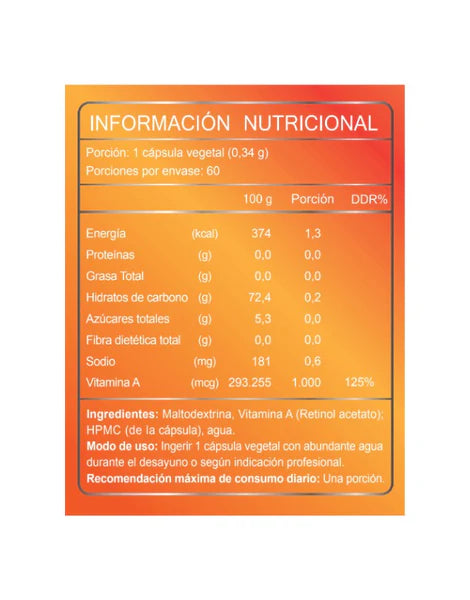 Vitamina A + Retinol 60 Cápsulas / 1.000mg - FNL