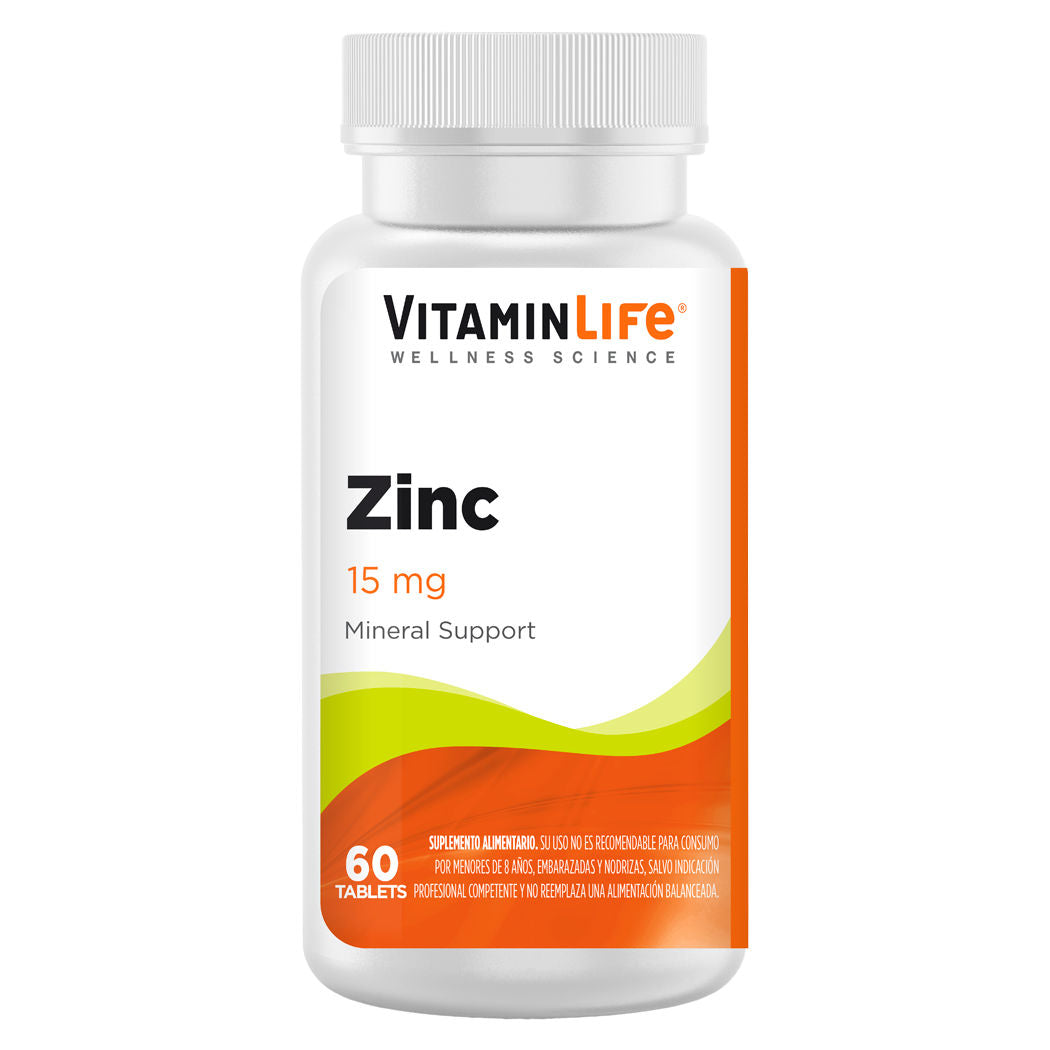 Zinc VitaminLife - 15mg 60 tabletas