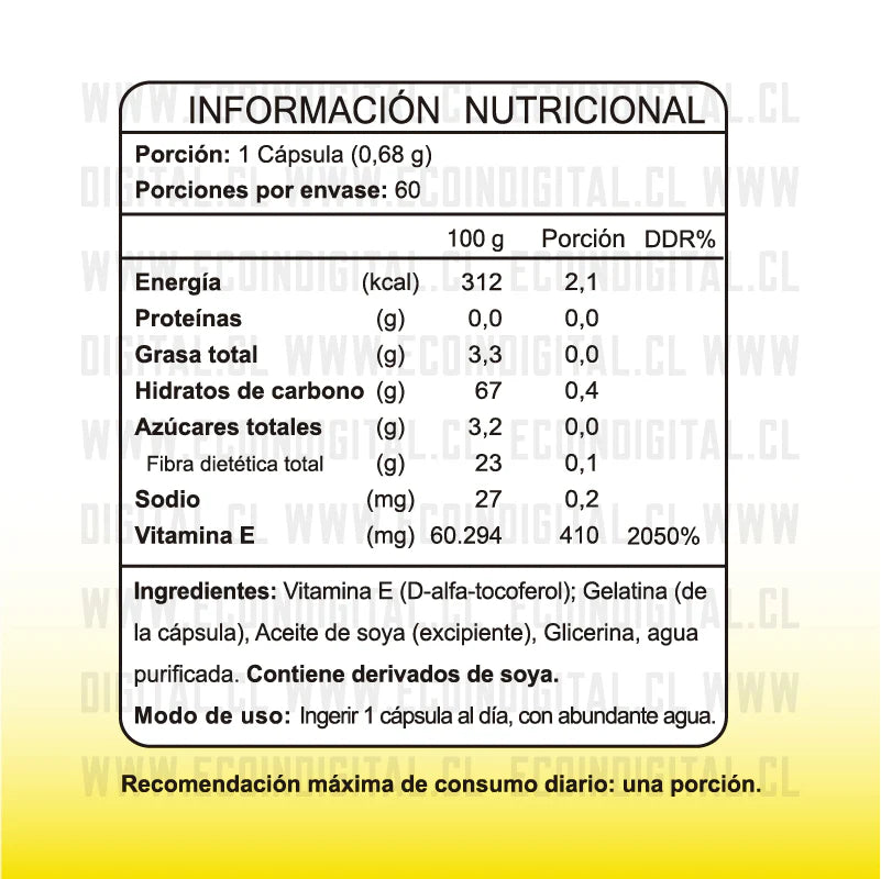 Vitamina E 60 Cápsulas / 400 U.I - FNL