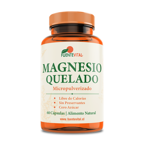 Magnesio Quelado 60 Cápsulas / 600mg - Fuente Vital