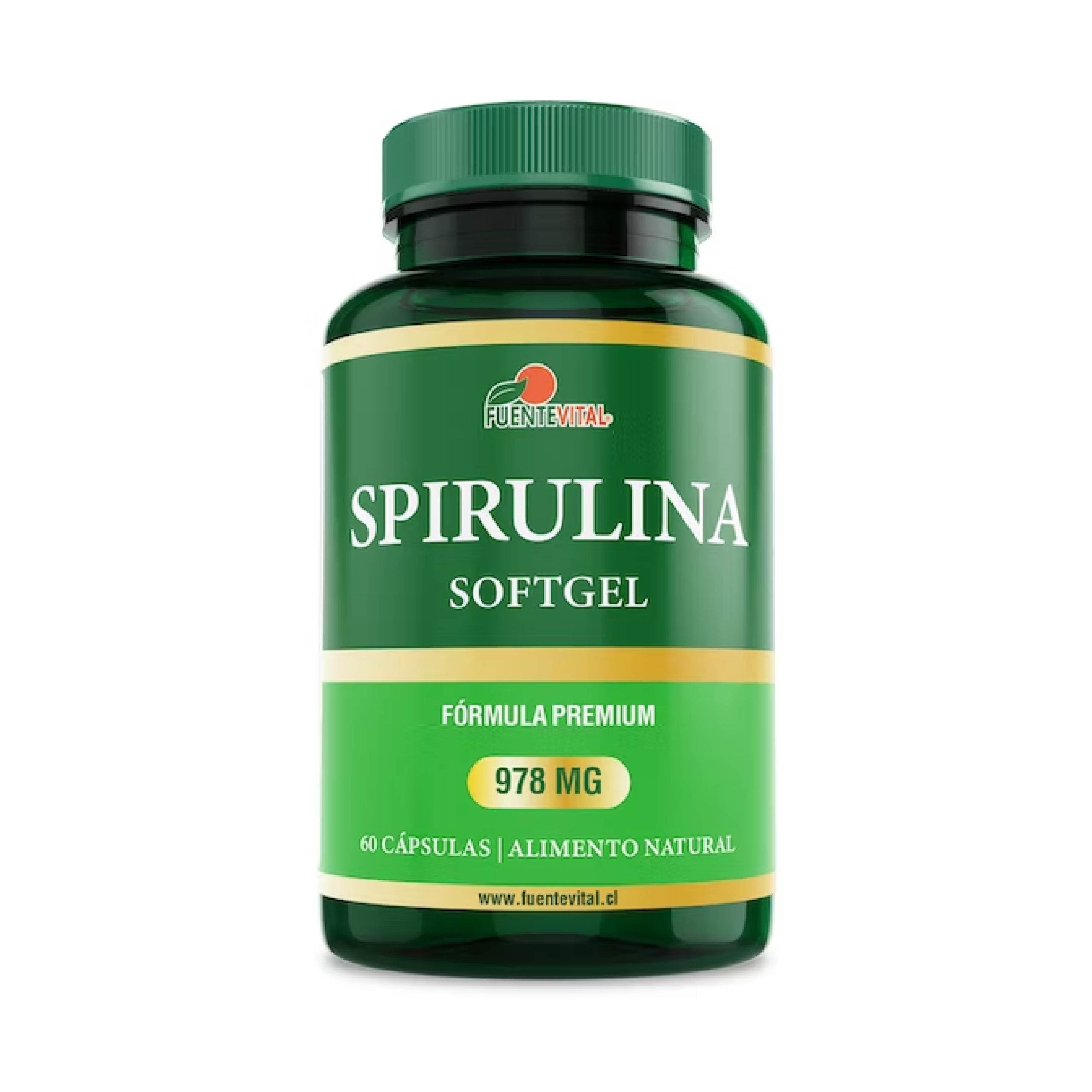 Spirulina 60 Cápsulas / 978mg - Fuente Vital