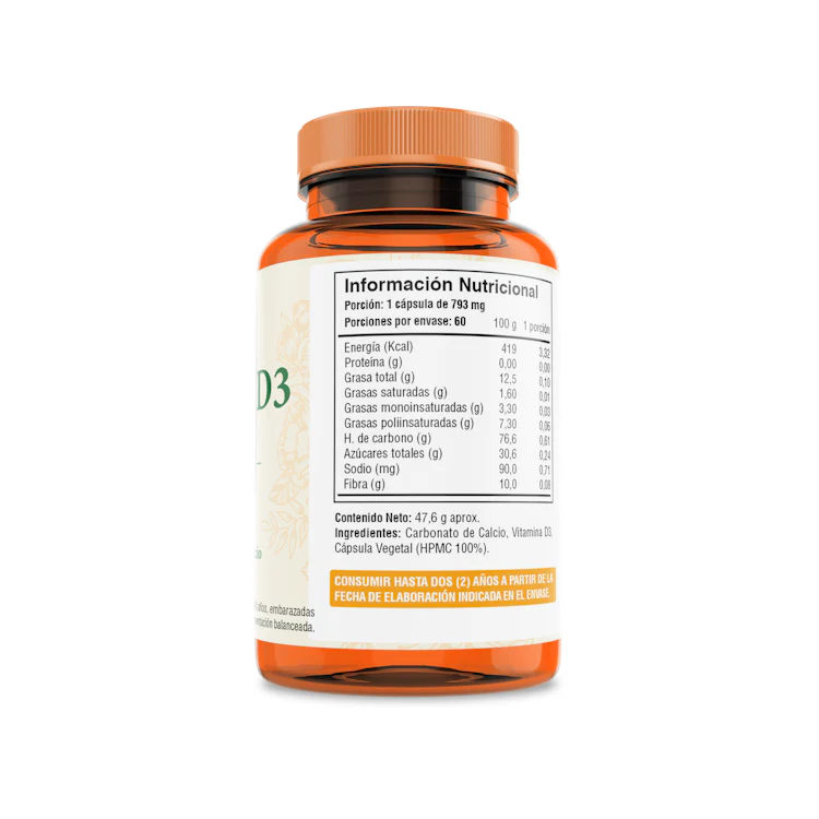 Vitamina D3 60 Cápsulas / 800 UI - Fuente Vital